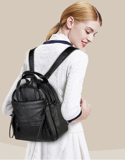 sac a dos cuir noir femme