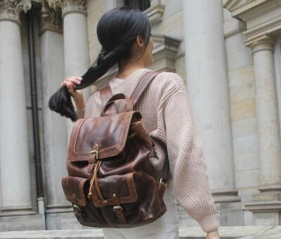 Sac à dos cuir de ville femme