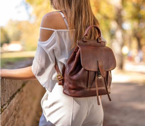 Sac à dos cuir fait main femme