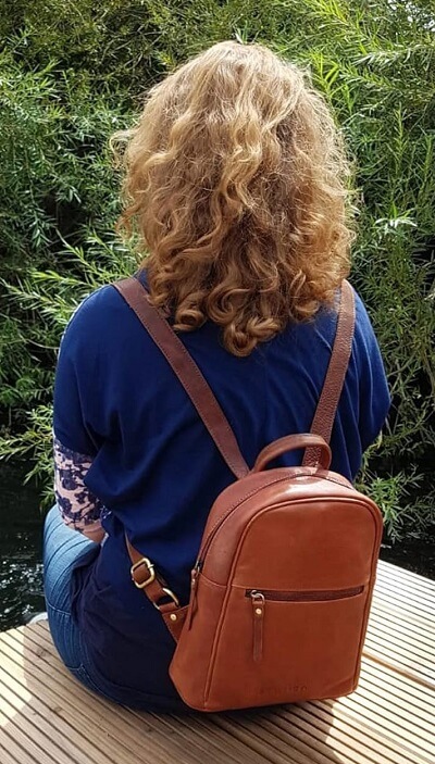 Sac à dos en cuir minimaliste femme